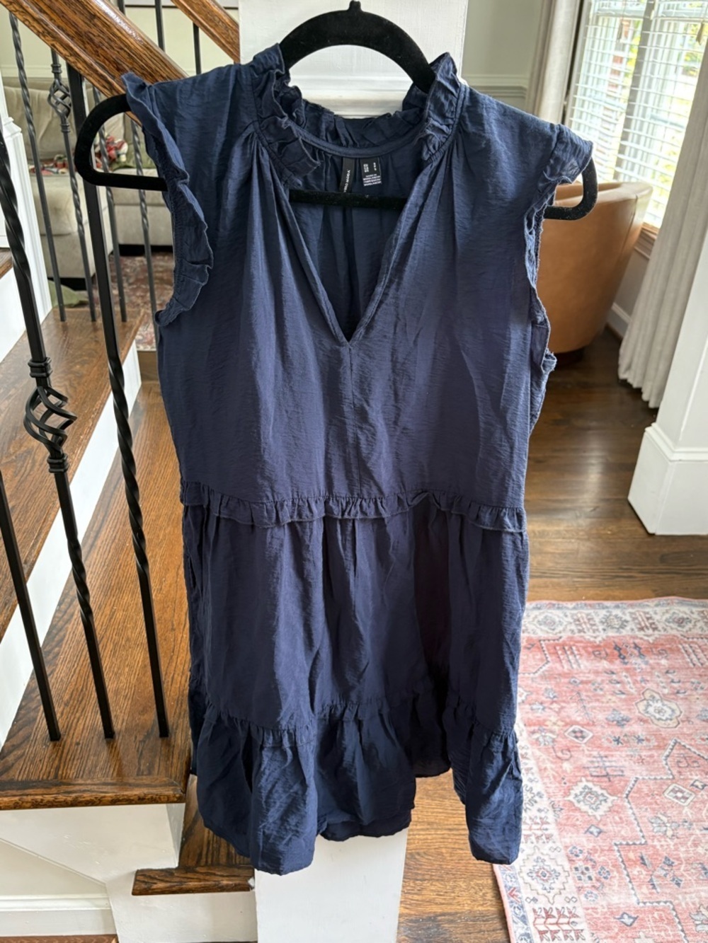 Vero Moda Navy Sleeveless Ruffled Navy Dress Size Small